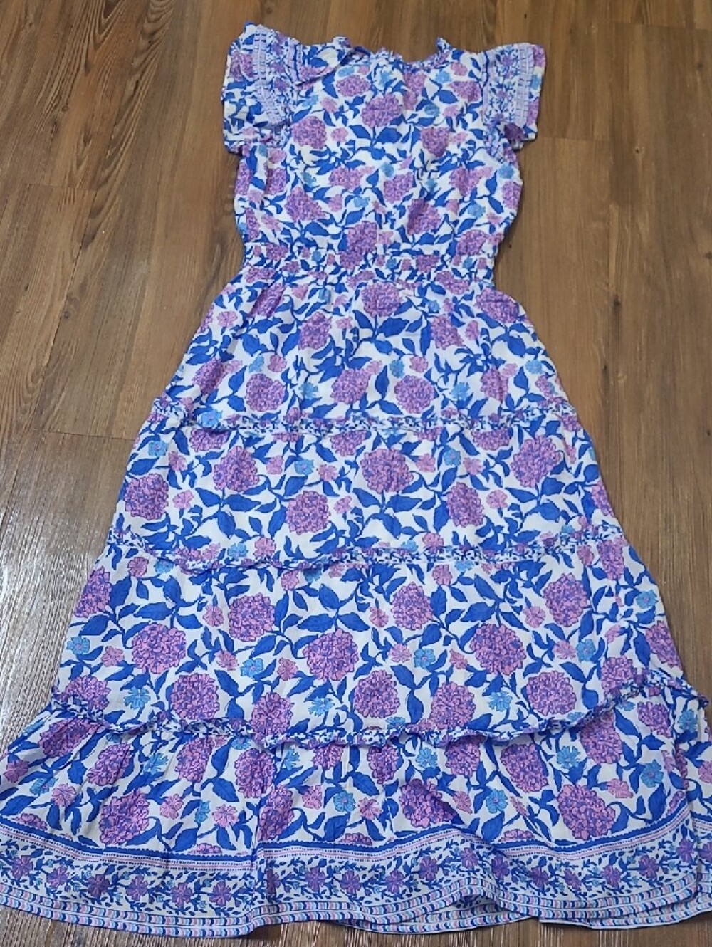 Vineyard Vines Blue & Purple Floral Tiered Maxi - Picture 13 of 16